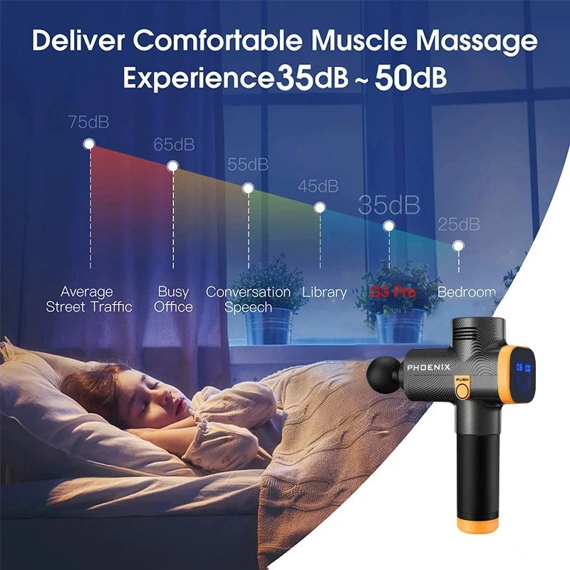 Silver Handheld Massage Gun with Multiple Speed Settings