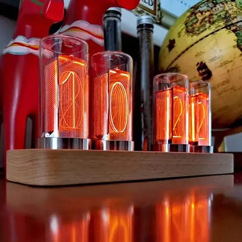 6-Bit Vintage Nixie Tube Clock LED Desktop Display Retro Amber