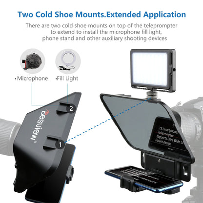 Portable Teleprompter with Glass Screen and Remote 11 Inch