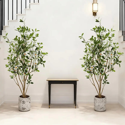 2-Pack 120cm White Faux Myrtle Trees for Home Decor