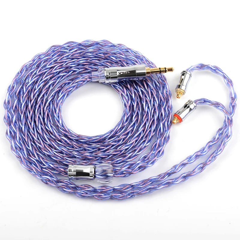 6N Litz Silver Plated OCC Earphone Cable 4.4mm 2Pin