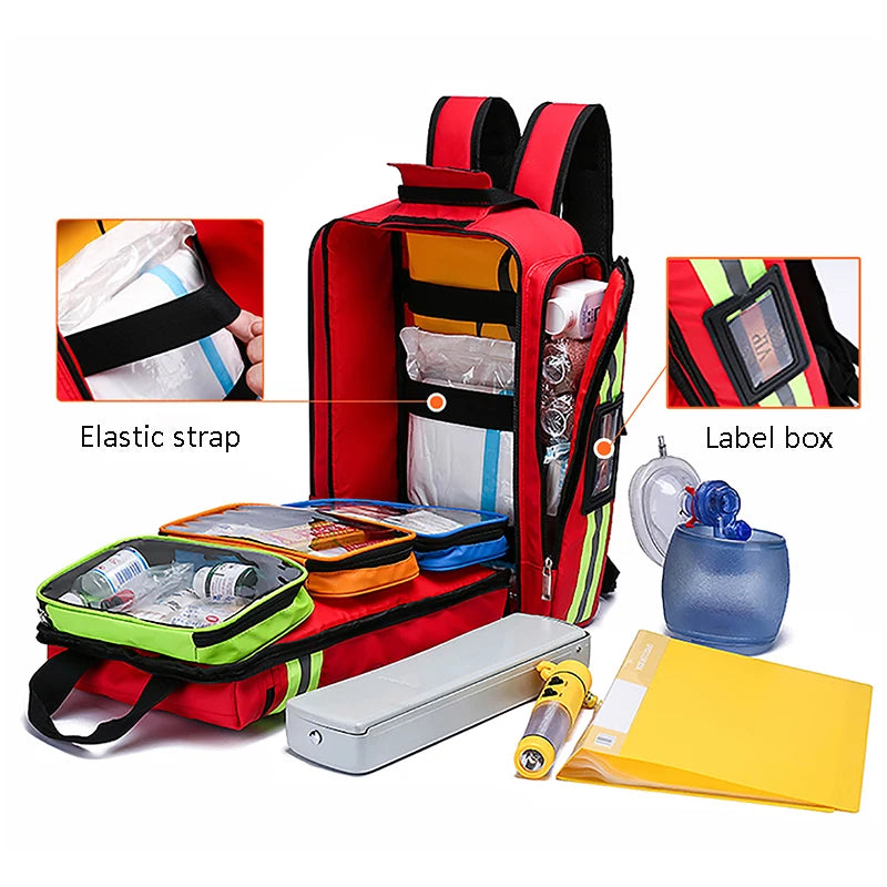 Heavy Duty Red Disaster Relief First Aid Storage Bag