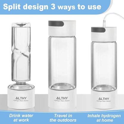 Portable Hydrogen Water Bottle with Dual Chamber Ionizer