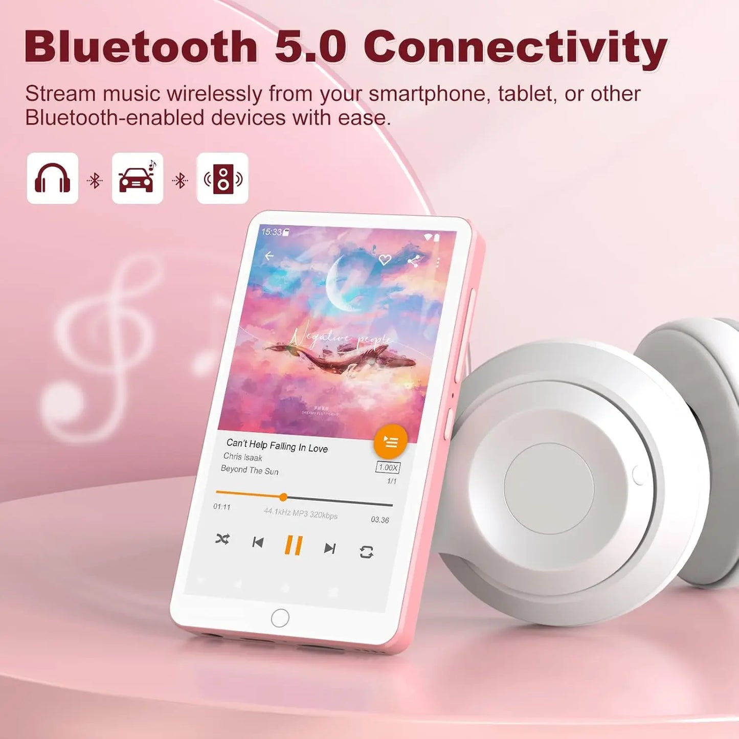 Portable MP3 Player WiFi Bluetooth Touchscreen Black