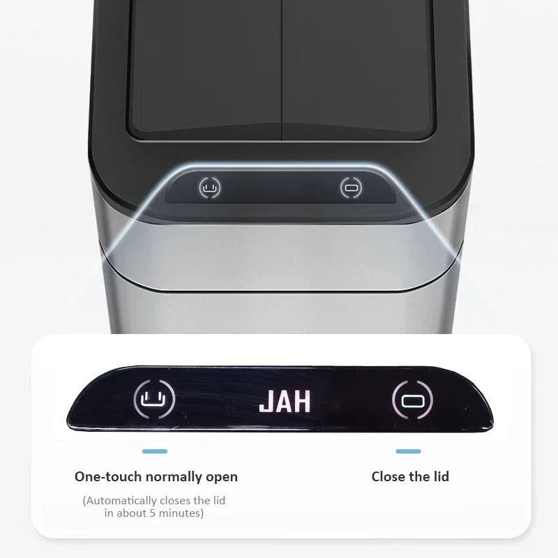 40L Automatic Touchless Kitchen Trash Can Silver