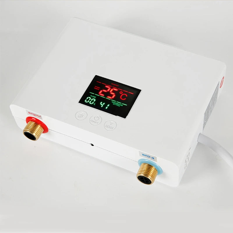 White Tankless Water Heater 5500W Quick Heating