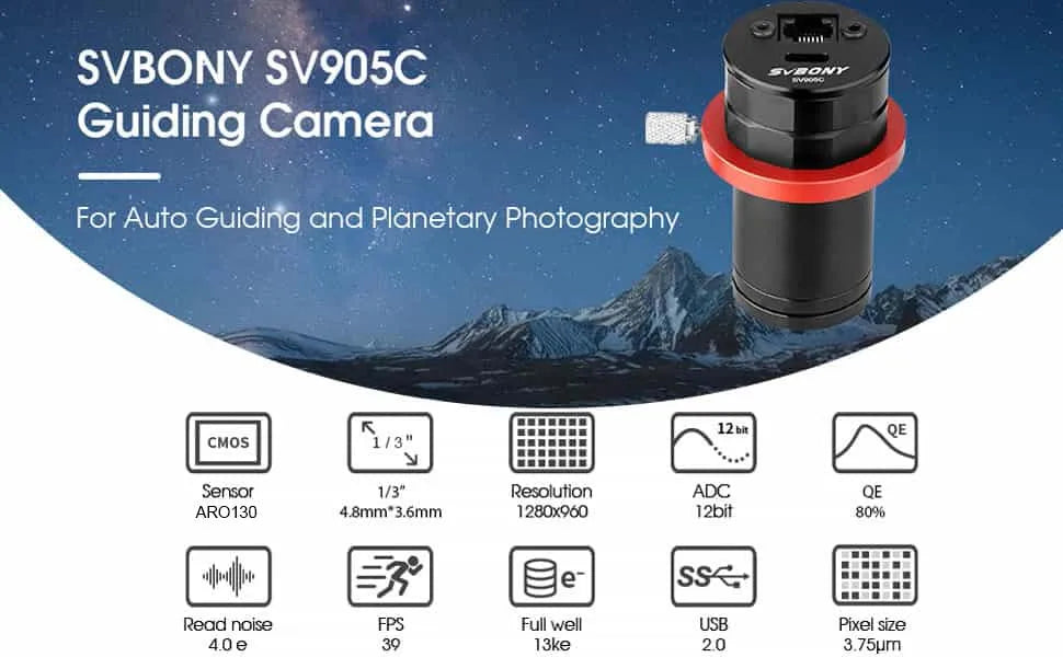 Telescope Guiding Camera with 60mm Guide Scope for Astrophotography