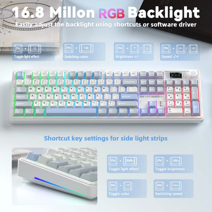 Red Rabbit Switch Mechanical Wireless Keyboard 104 Keys