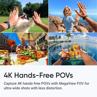 Tiny 4K Wearable Camera 128GB White Portable POV with Stabilization
