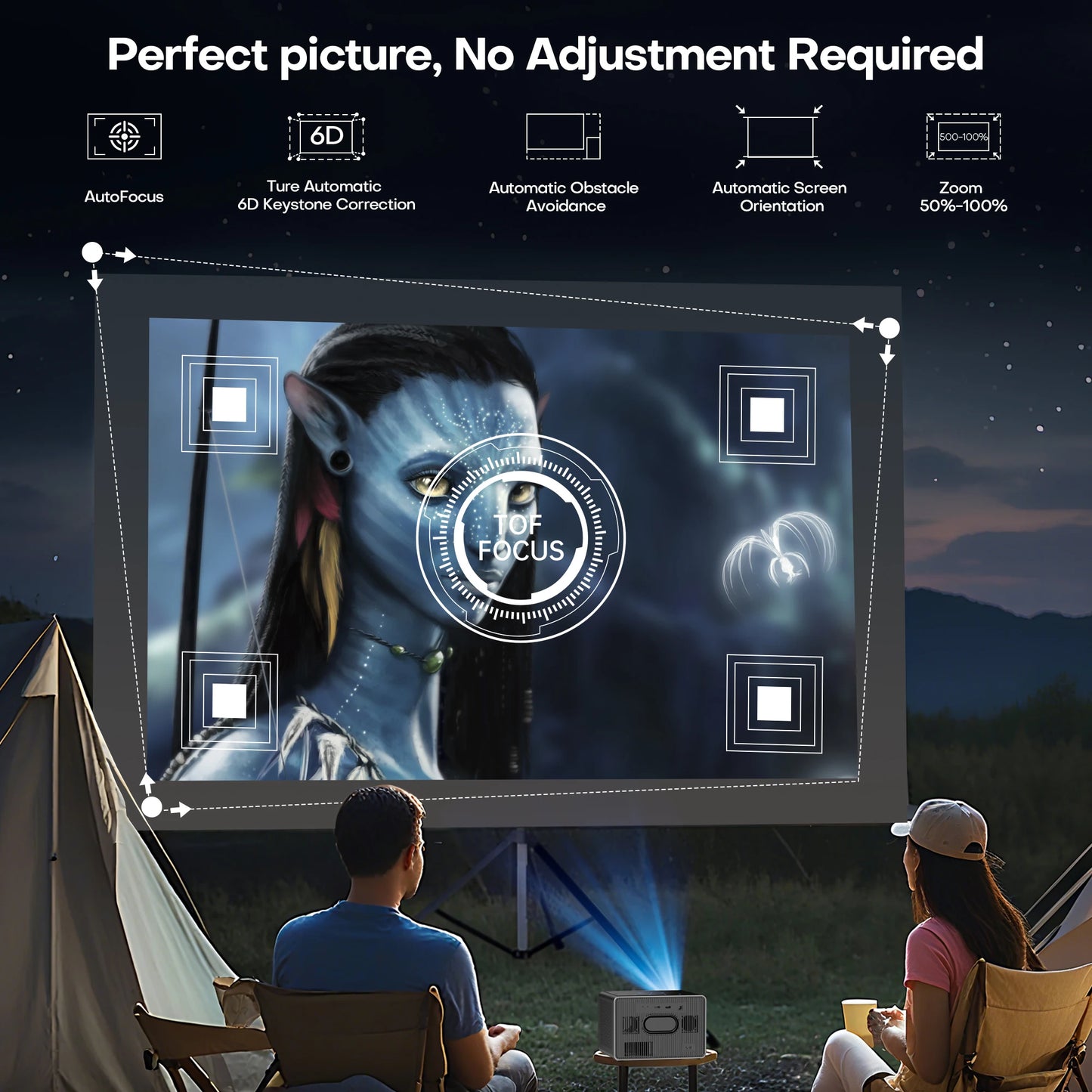 4K UHD Laser Projector 50000 Lumens WiFi6 Bluetooth