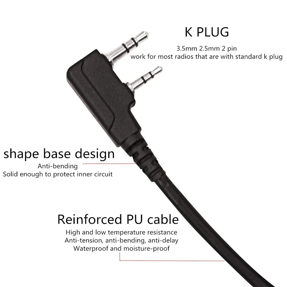 Electronic Tactical Hearing Protection Headset with PTT Adapter