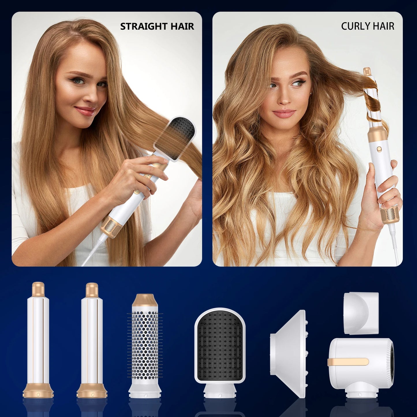 7 in 1 Hair Dryer Brush with Ionic Hot Air Comb