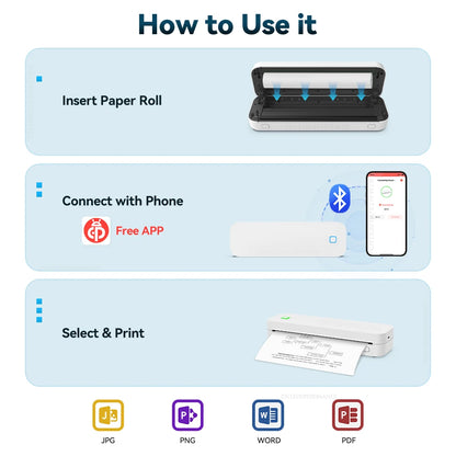 Portable Mini A4 Thermal Printer for Phone & PC