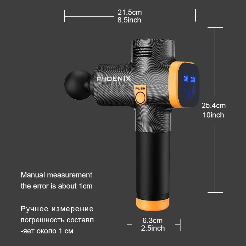 Silver Handheld Massage Gun with Multiple Speed Settings