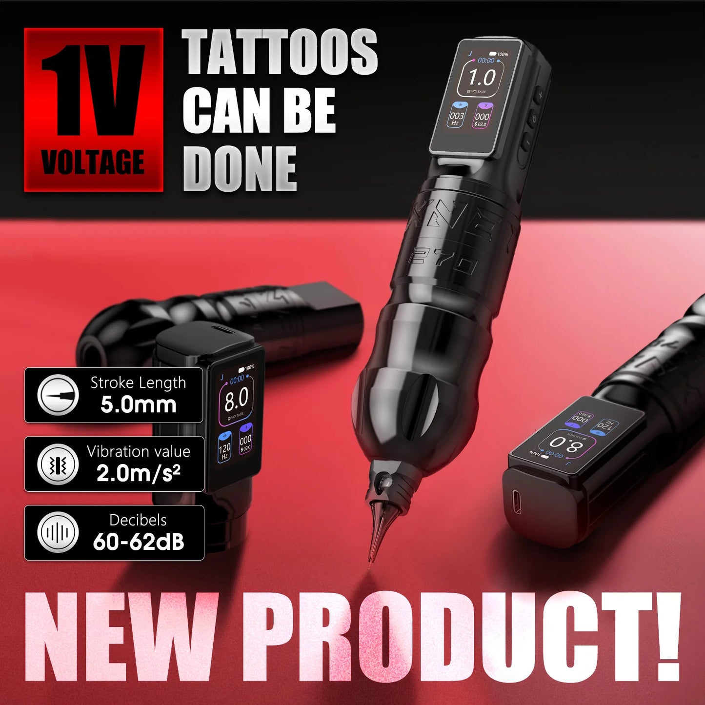 Wireless Tattoo Machine Pen Black One Battery