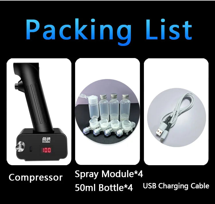 Portable Airbrush Kit with 0.3mm and 0.5mm Nozzles