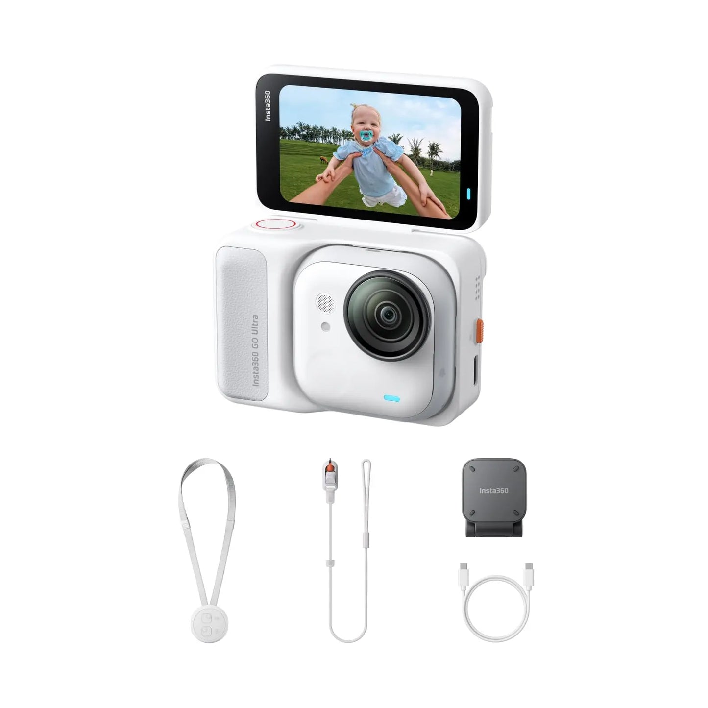White 4K Pocket Camera for Vlogs and Action Shots