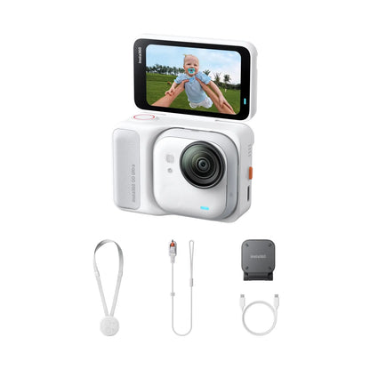 White 4K Pocket Camera for Vlogs and Action Shots