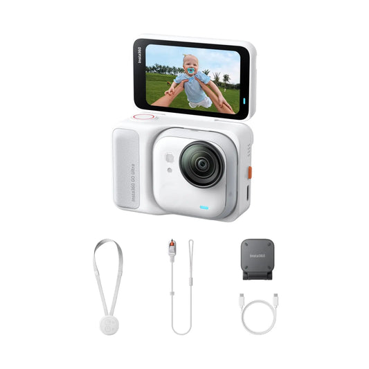 White 4K Pocket Camera for Vlogs and Action Shots