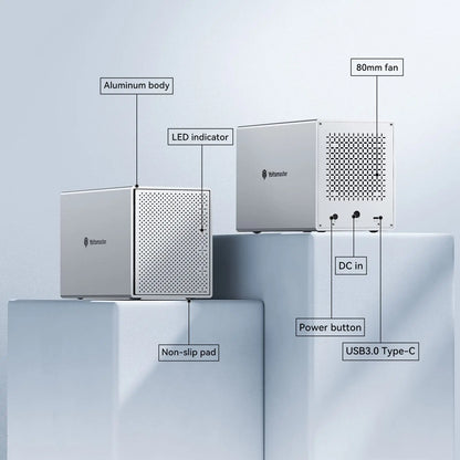 5 Bay USB3.1 Type C Aluminum RAID Hard Drive Enclosure