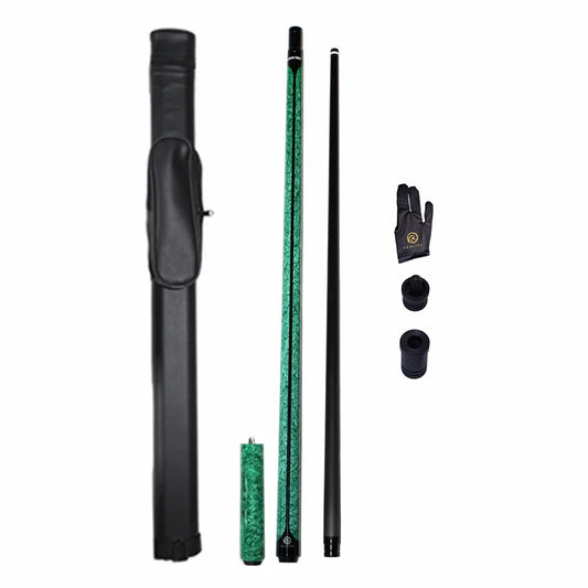 Green 3K Carbon Fiber Pool Cue 11.8mm Low Deflection
