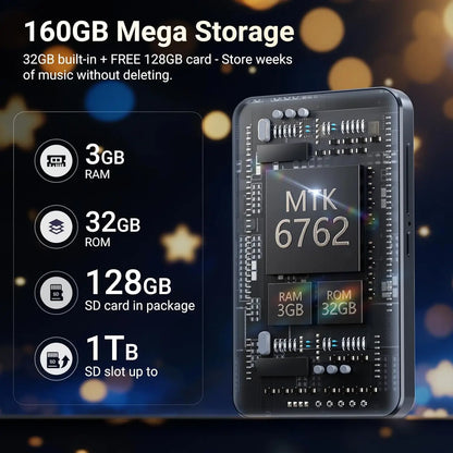 Android 13 MP3 MP4 Player 160GB with Speaker and WiFi
