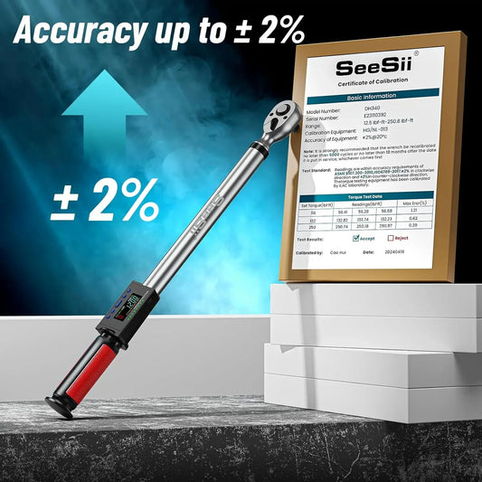 Cordless Digital Torque Wrench 340Nm 1/2 Drive for Cars
