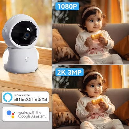 2K WiFi Baby Monitor Dual Camera Split Screen Display