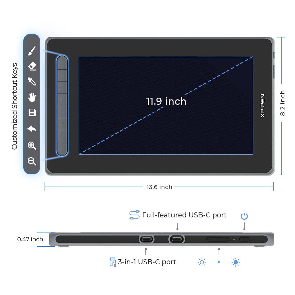Adjustable Stand 12 Inch Drawing Monitor Type C