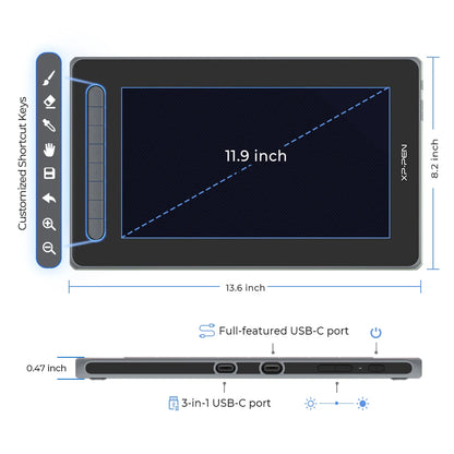 Adjustable Stand 12 Inch Drawing Monitor Type C