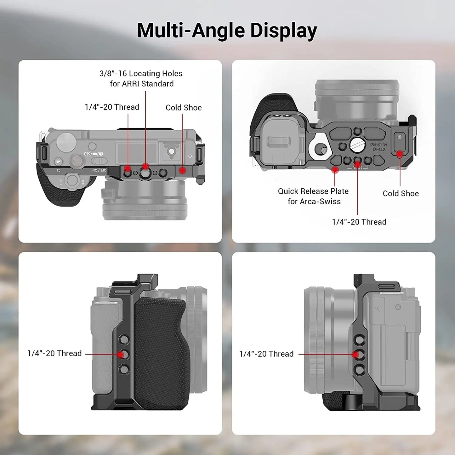 Camera Cage Kit with Grip for Sony ZV-E10
