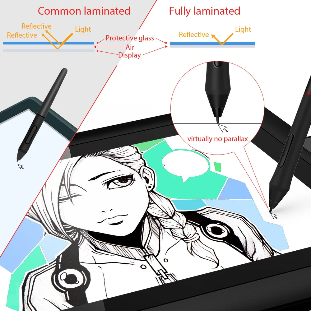 13.3 Inch Drawing Tablet with Full-Laminated Screen and Pen