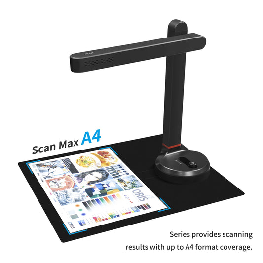 Professional A4 Document Scanner with LED Desk Lamp
