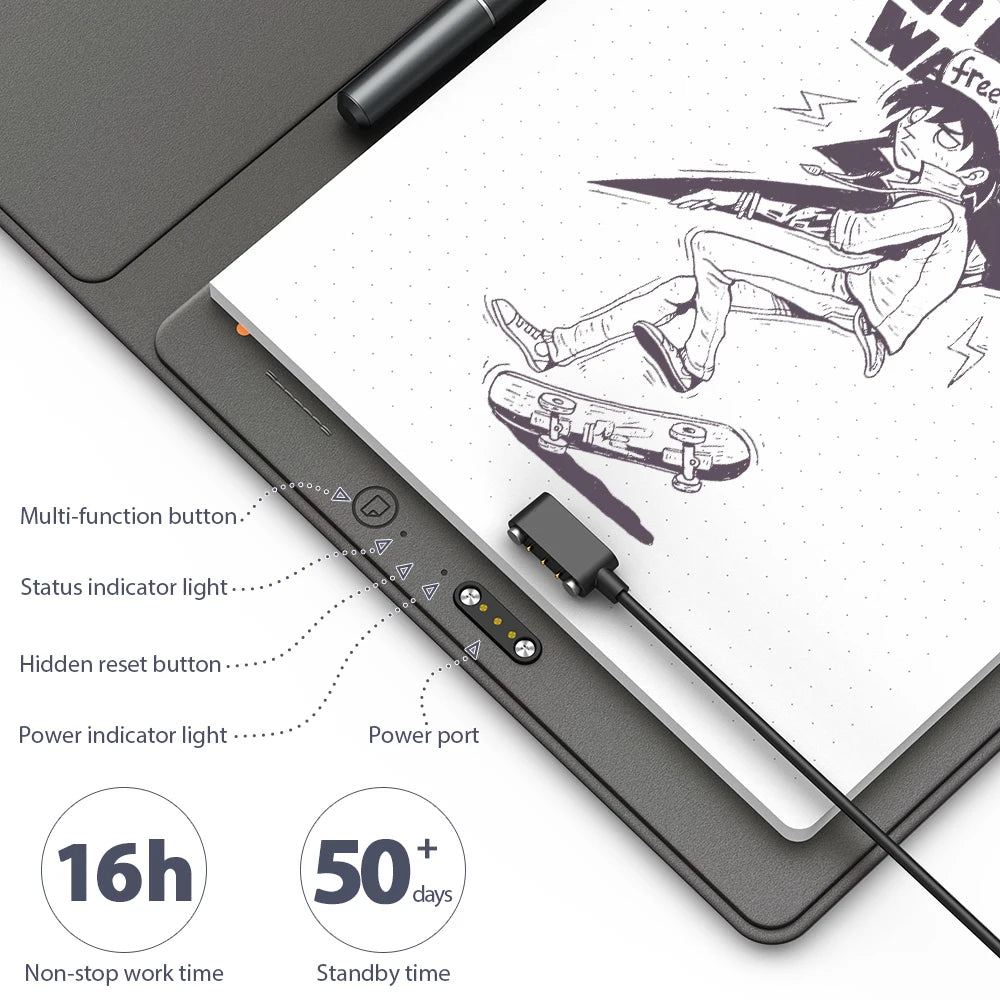 A5 Bluetooth Smart Notebook with Battery-Free Pen
