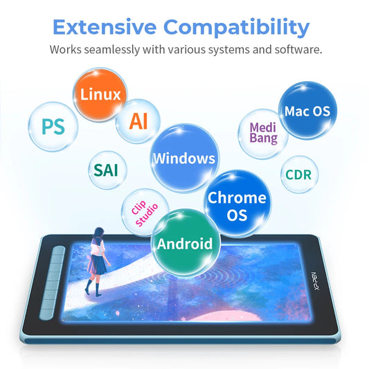 Portable 12 Inch Drawing Monitor Pen Tablet