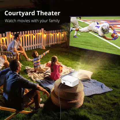 Portable 1080P Smart Android Projector with WiFi and 4K Support