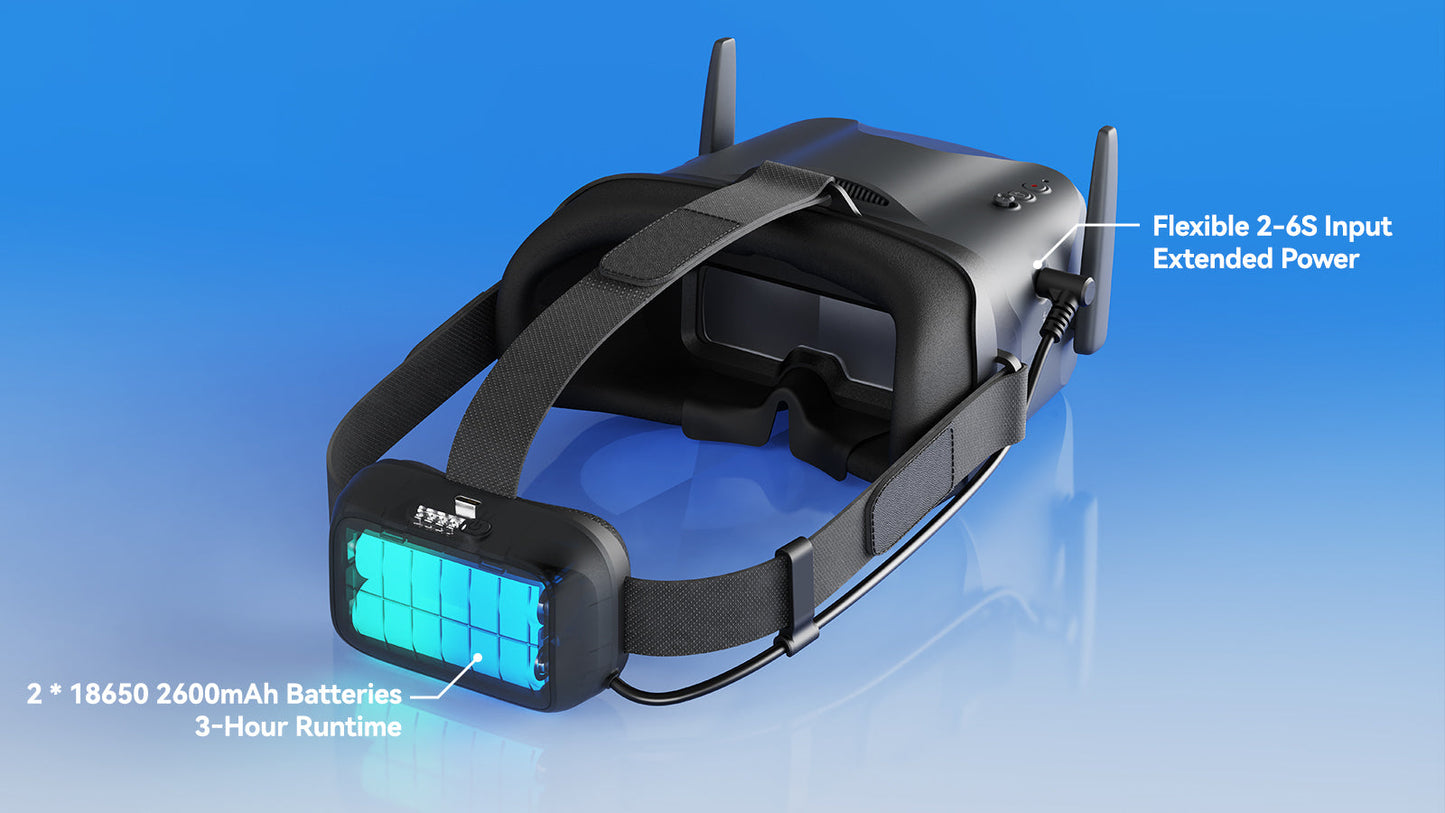 Analog FPV Drone Goggles with Wide Screen Display
