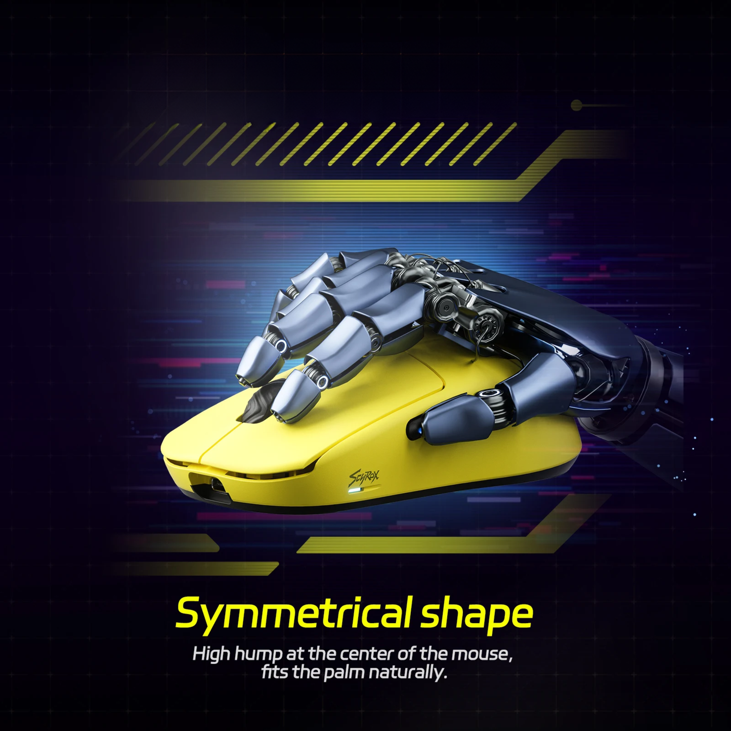 Black Ergonomic Wireless Gaming Mouse with 8K Sensor