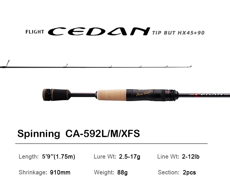 36T Carbon Casting Rod 2.5-12g Smooth Action