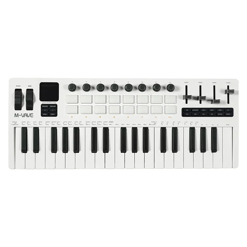 Portable 37-Key MIDI Controller with Built-In Synth Engine