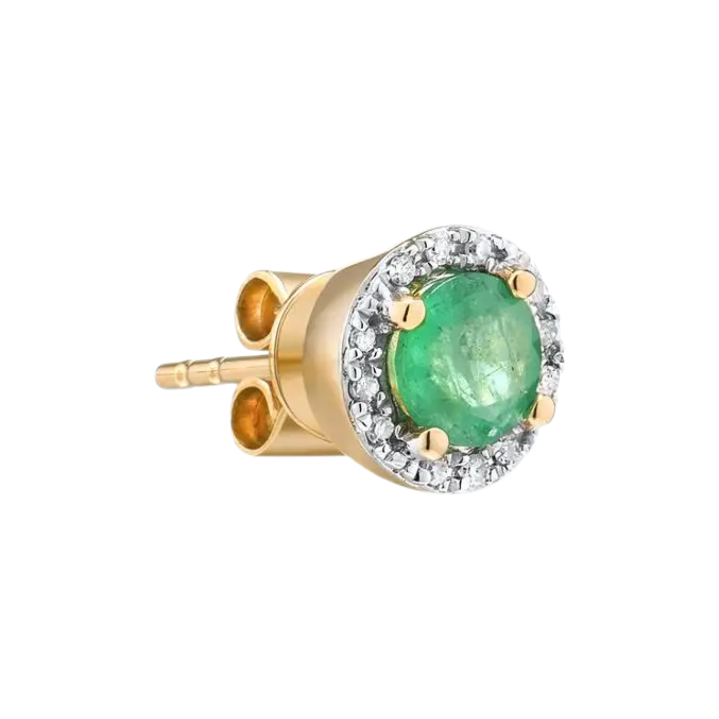 14K Gold Emerald Butterfly Stud Earrings for Women