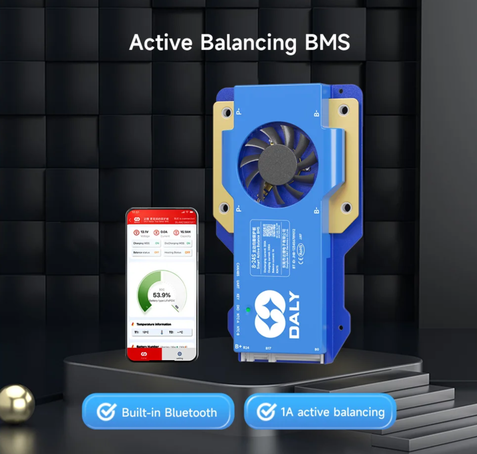 Bluetooth 8-17S 250A BMS with Active Balancing