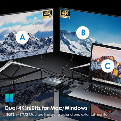 Thunderbolt 4 Dock Dual 4K Display with 90W PD Charging