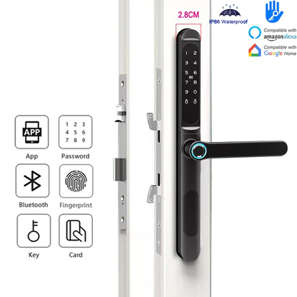Waterproof Smart Sliding Door Lock Fingerprint Password App Control