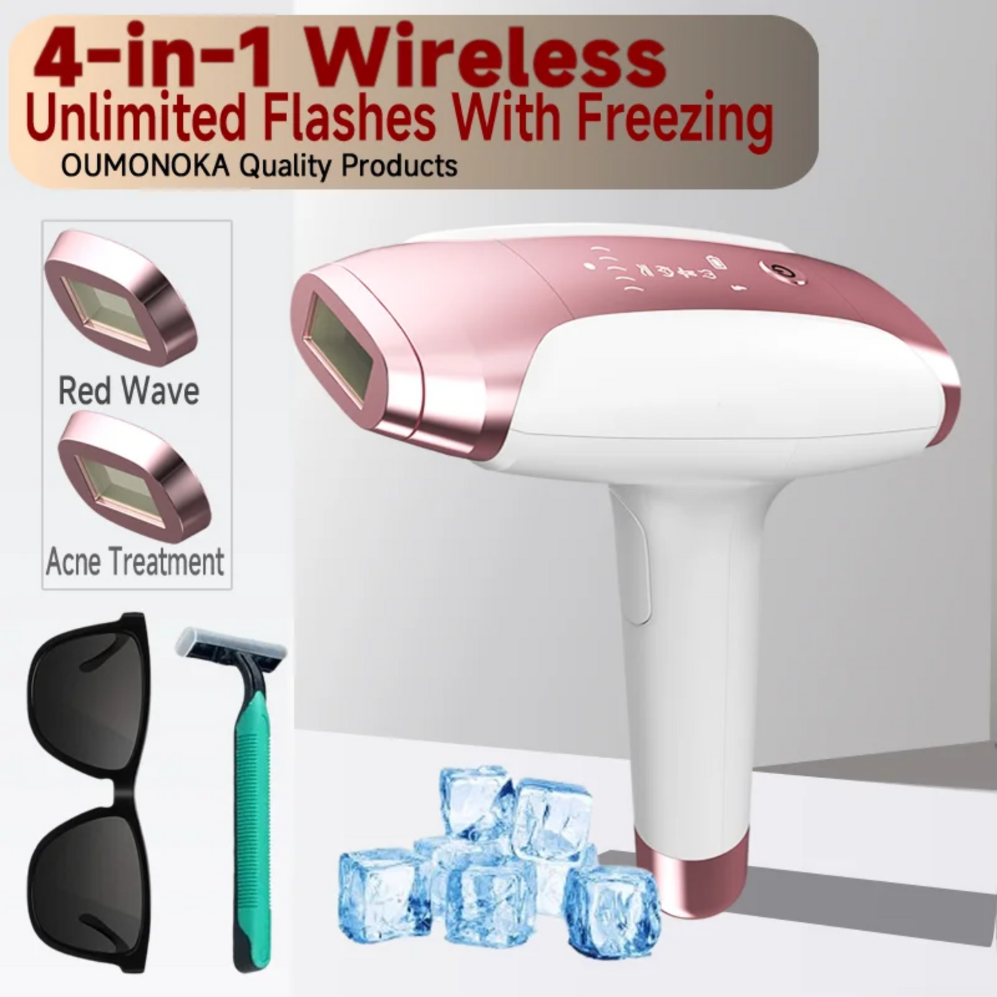 Wireless IPL Laser Hair Remover with Ice Care
