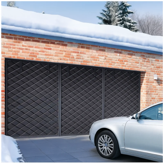 9x7FT Garage Door Thermal Insulation Curtain Magnetic Black