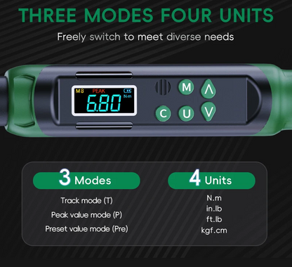 Digital Torque Wrench with Interchangeable Ratchet Heads