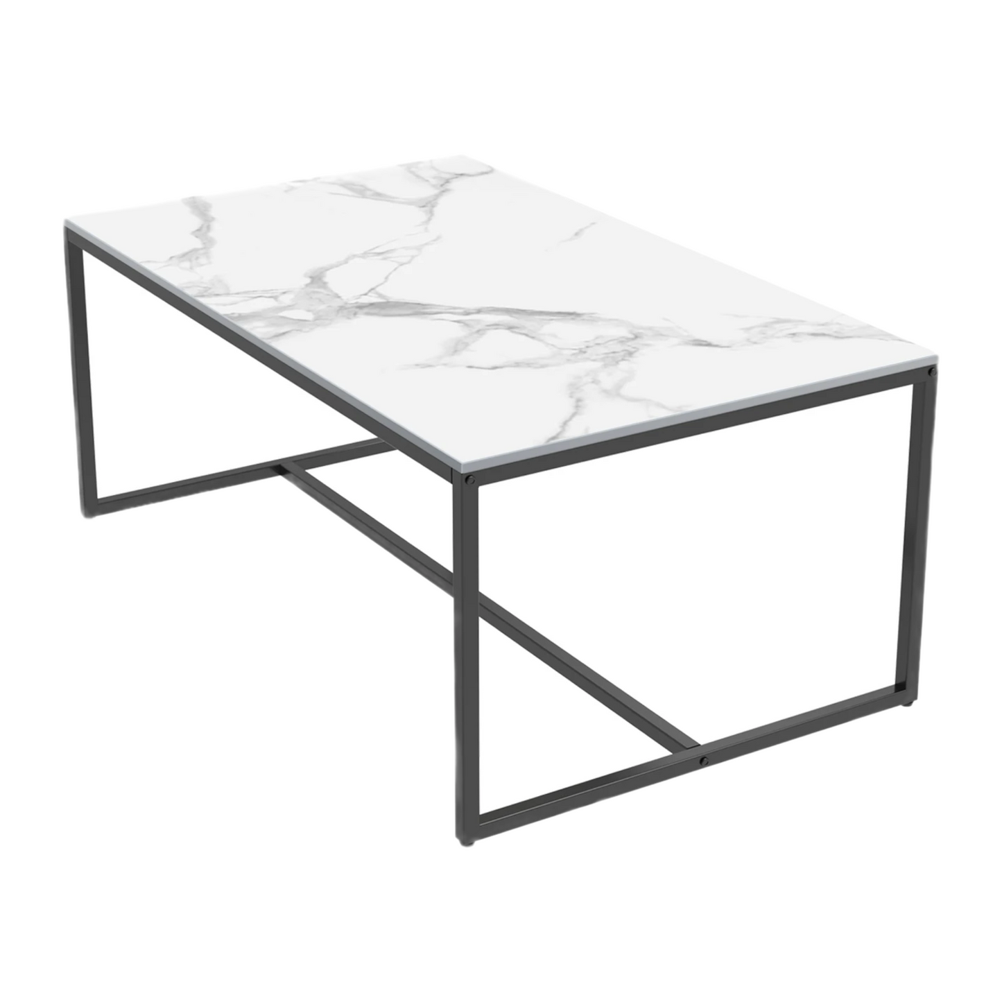 Modern White Rectangular Coffee Table for Living Room