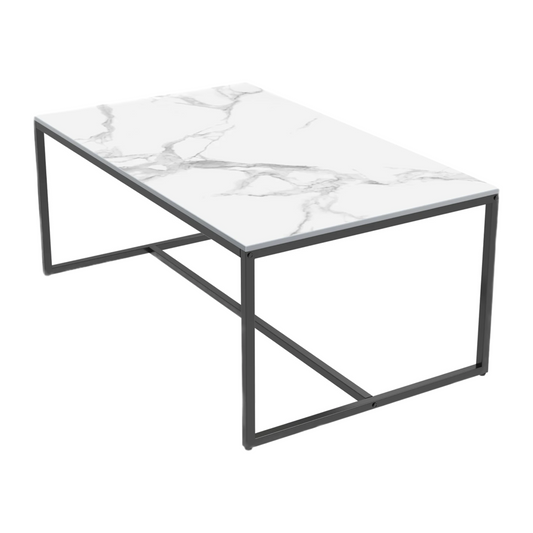 Modern White Rectangular Coffee Table for Living Room