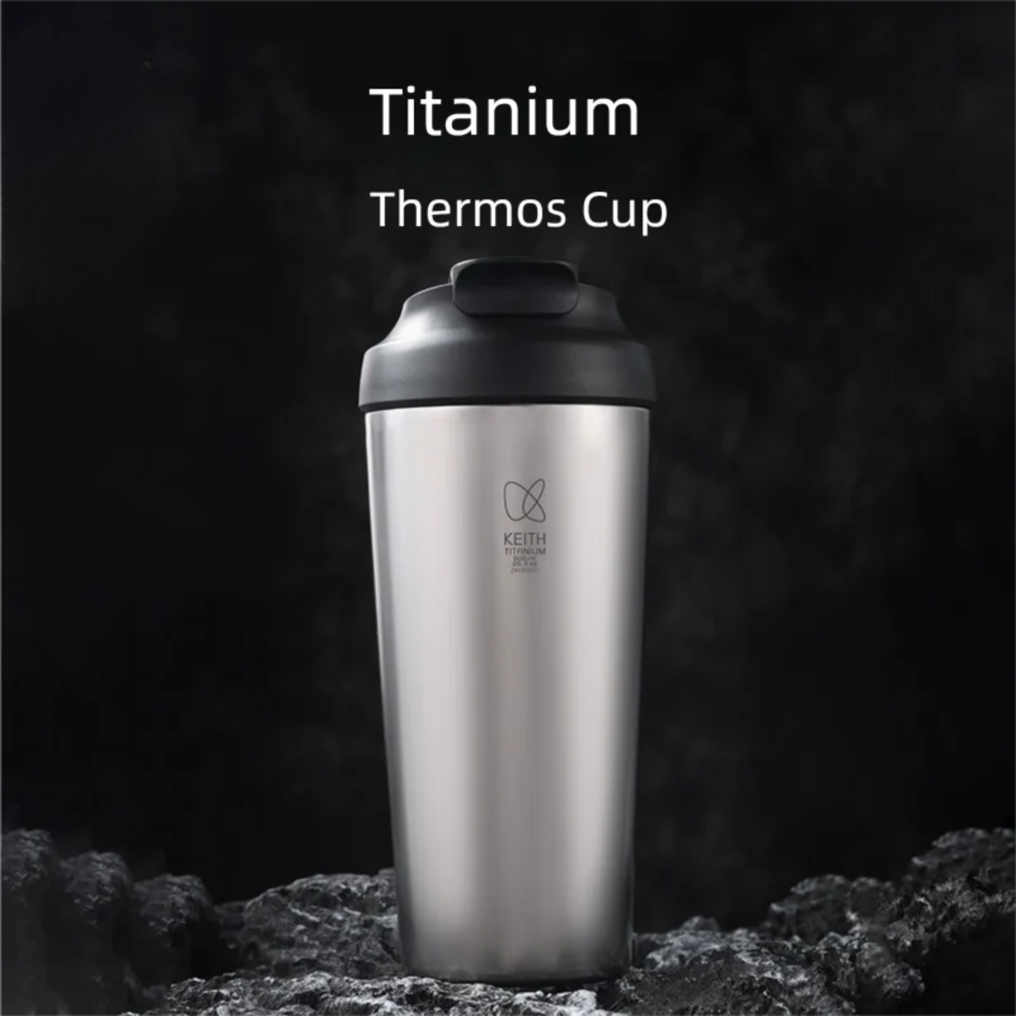 600ml Titanium Vacuum Thermos Cup Insulated Travel Mug Straw